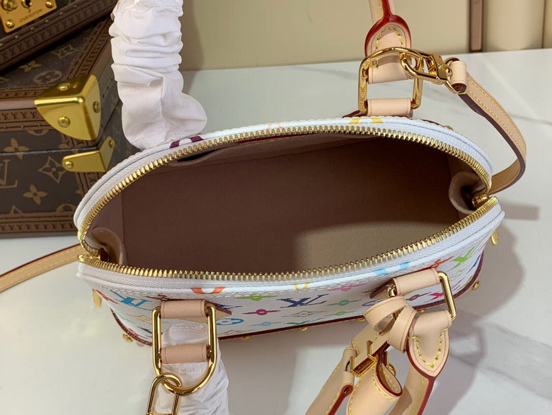 LouisV × TM Monogram Multicolour Alma BB White M53152 (23.5*17.5*11.5cm)