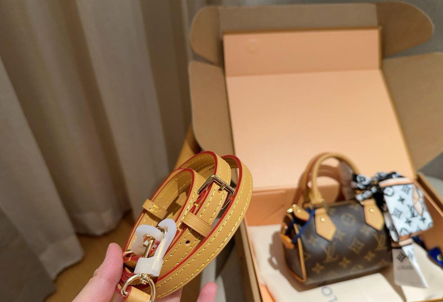 Louis Vuitton Nano Speedy 16 Monogram bag + A silk Lv Scarf