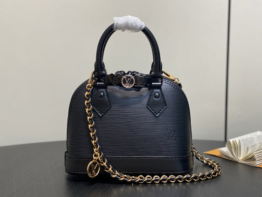 LouisV Nano Alma Black textured Epi-Leather K00015 (15*19.5*10 cm)