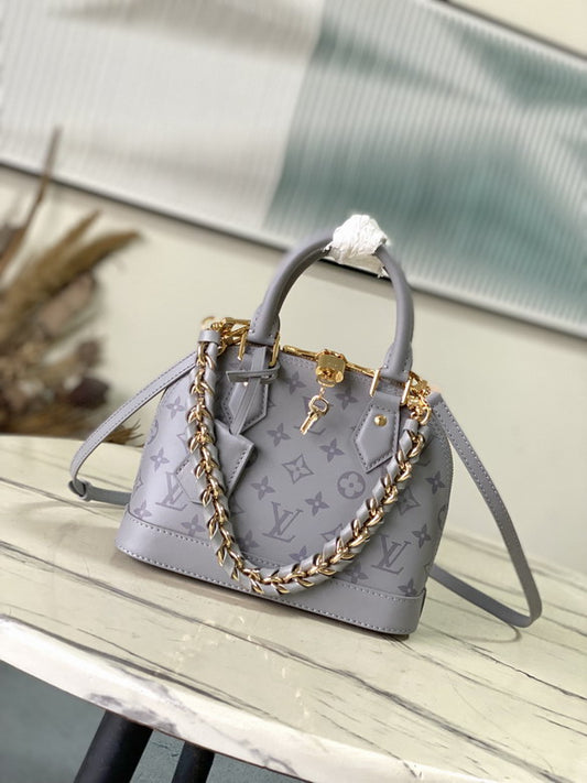 LouisV Monogram Alma BB Ink Gris Trianon M12561 (23.5*17.5*11.5cm)