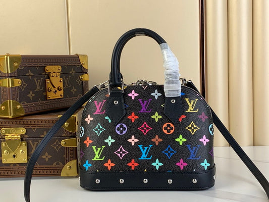 LouisV × TM Monogram Multicolour Alma BB Black M13078 (23.5*17.5*11.5cm)