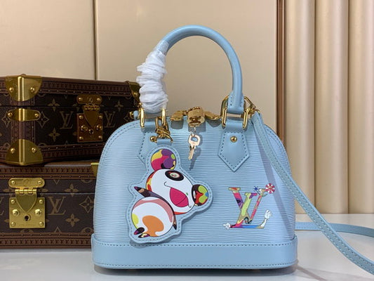 LouisV × TM Epi leather Alma BB Washed Blue M13670 (23.5*17.5*11.5 cm)