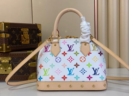 LouisV × TM Monogram Multicolour Alma BB White M53152 (23.5*17.5*11.5cm)