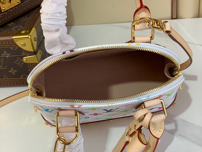 LouisV × TM Monogram Multicolour Alma BB White M53152 (23.5*17.5*11.5cm)