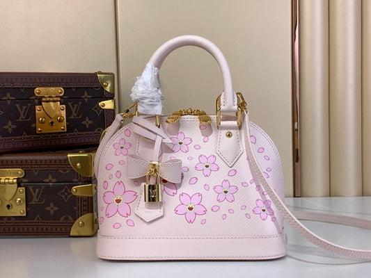 LouisV × Takashi Murakami Epi Cherry Blossom Alma BB Pink M13104 (23.5*17.5*11.5cm)