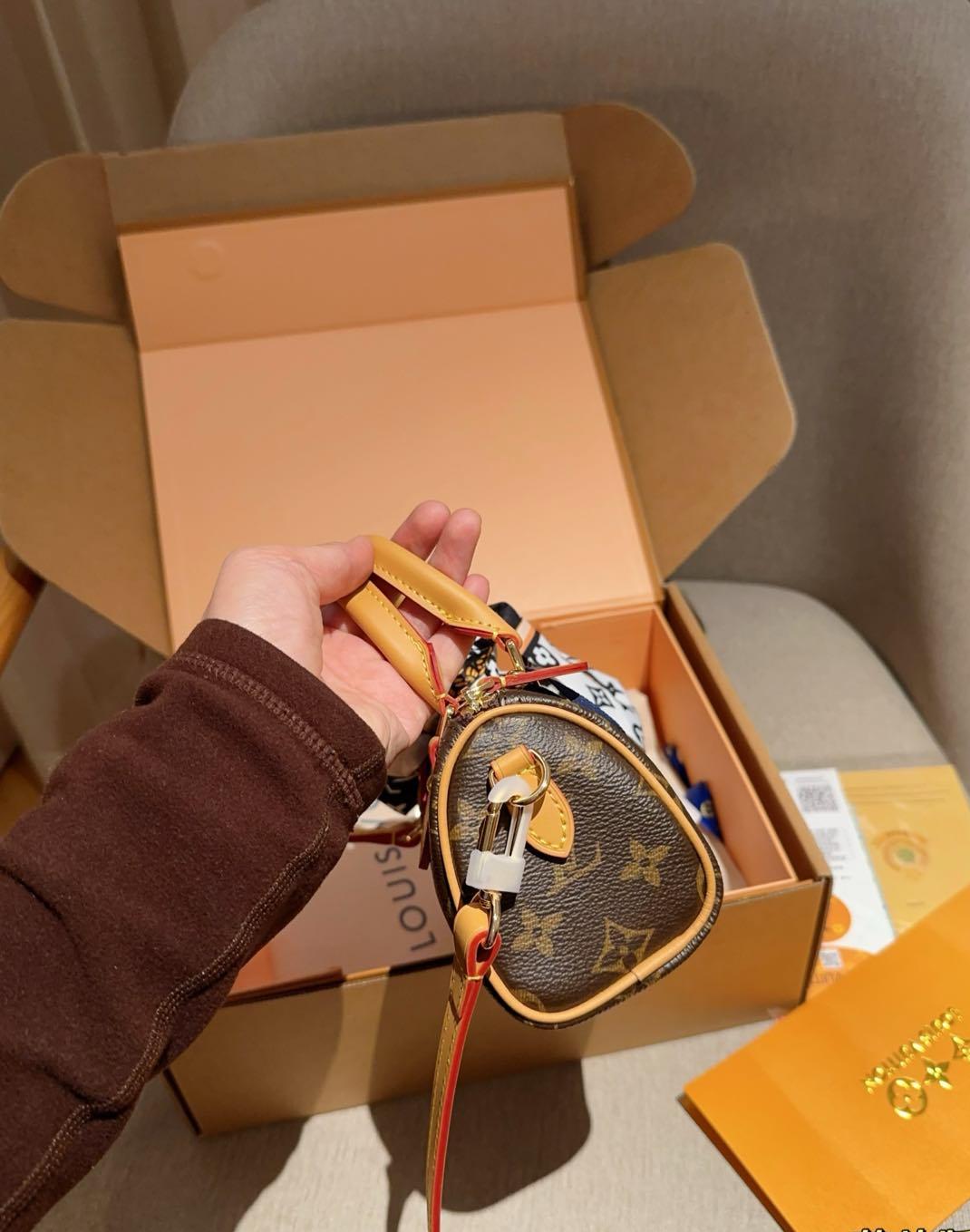 Louis Vuitton Nano Speedy 16 Monogram bag + A silk Lv Scarf
