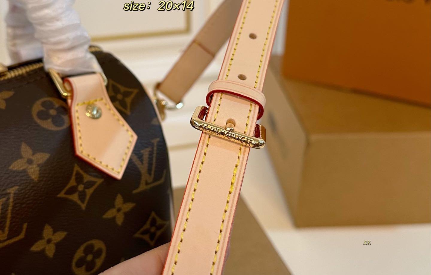 Louis Vuitton Speedy Bandoulière 20 bag in Monogram coated canvas with leather trim (size 20×14)