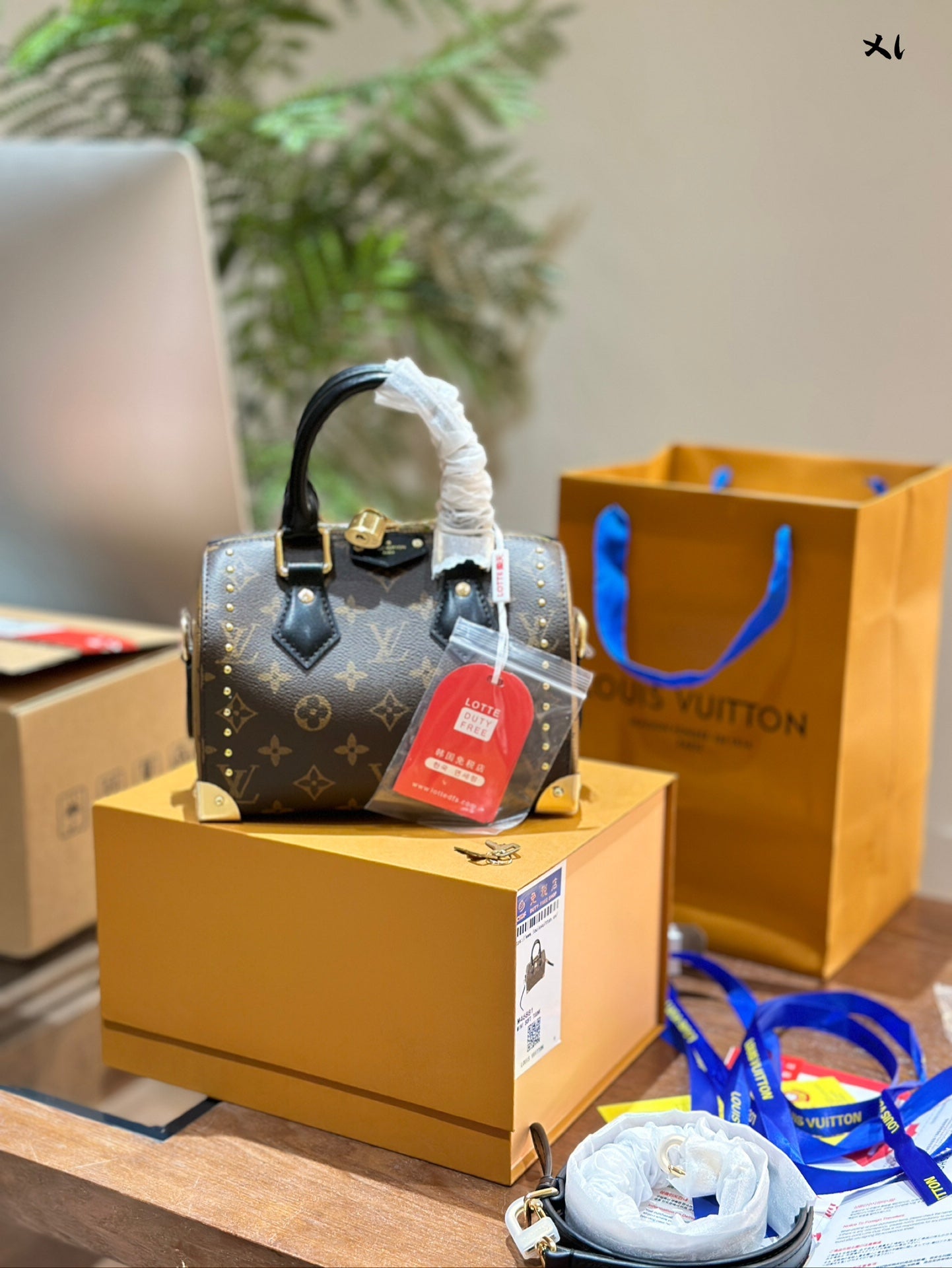 Louis Vuitton Speedy Trunk 20 handbag in Monogram Canvas with Leather Trim