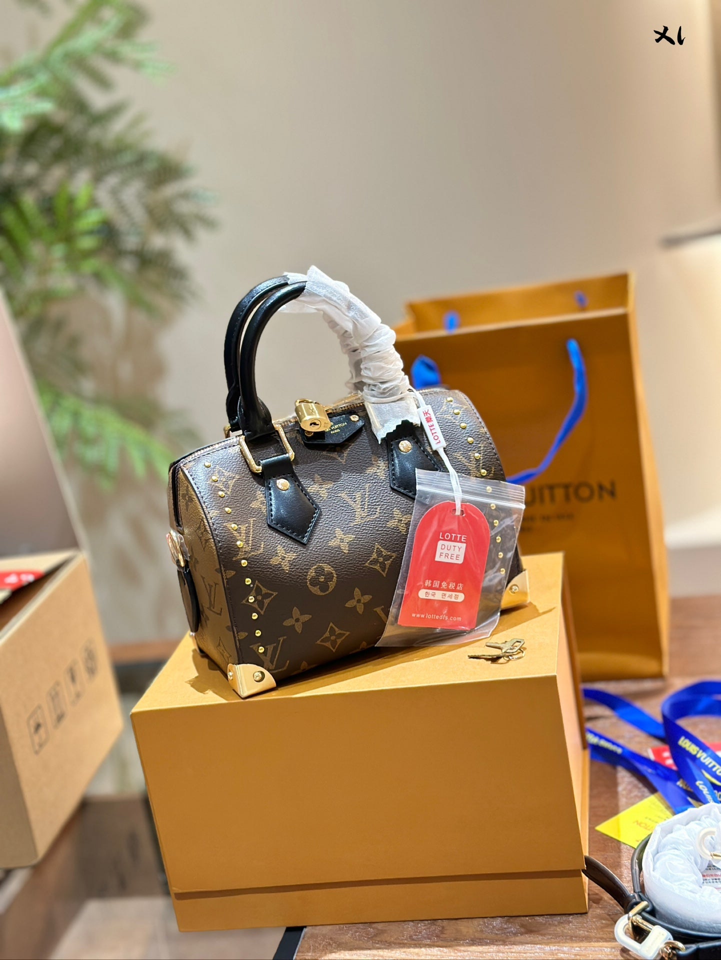 Louis Vuitton Speedy Trunk 20 handbag in Monogram Canvas with Leather Trim