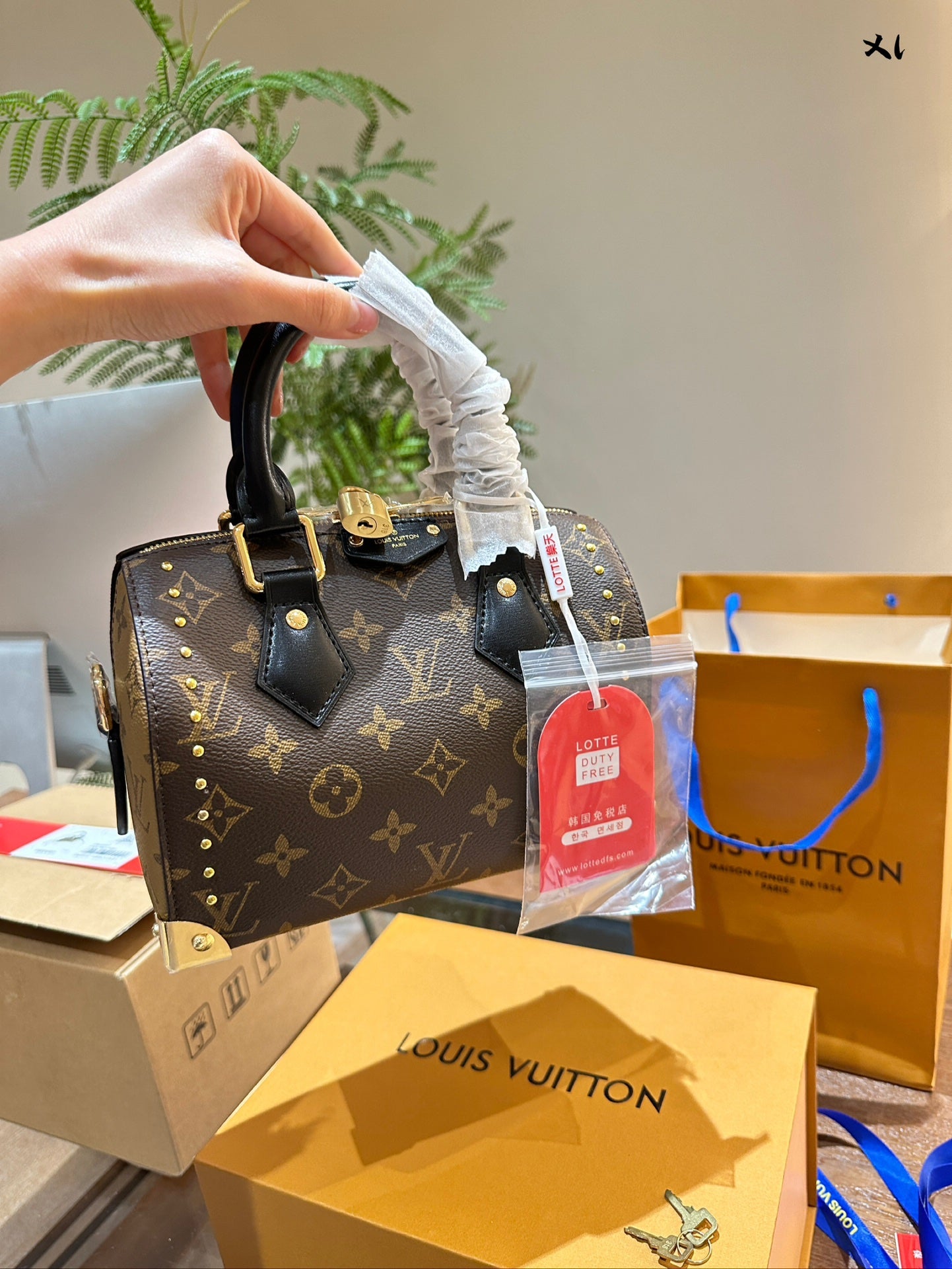Louis Vuitton Speedy Trunk 20 handbag in Monogram Canvas with Leather Trim