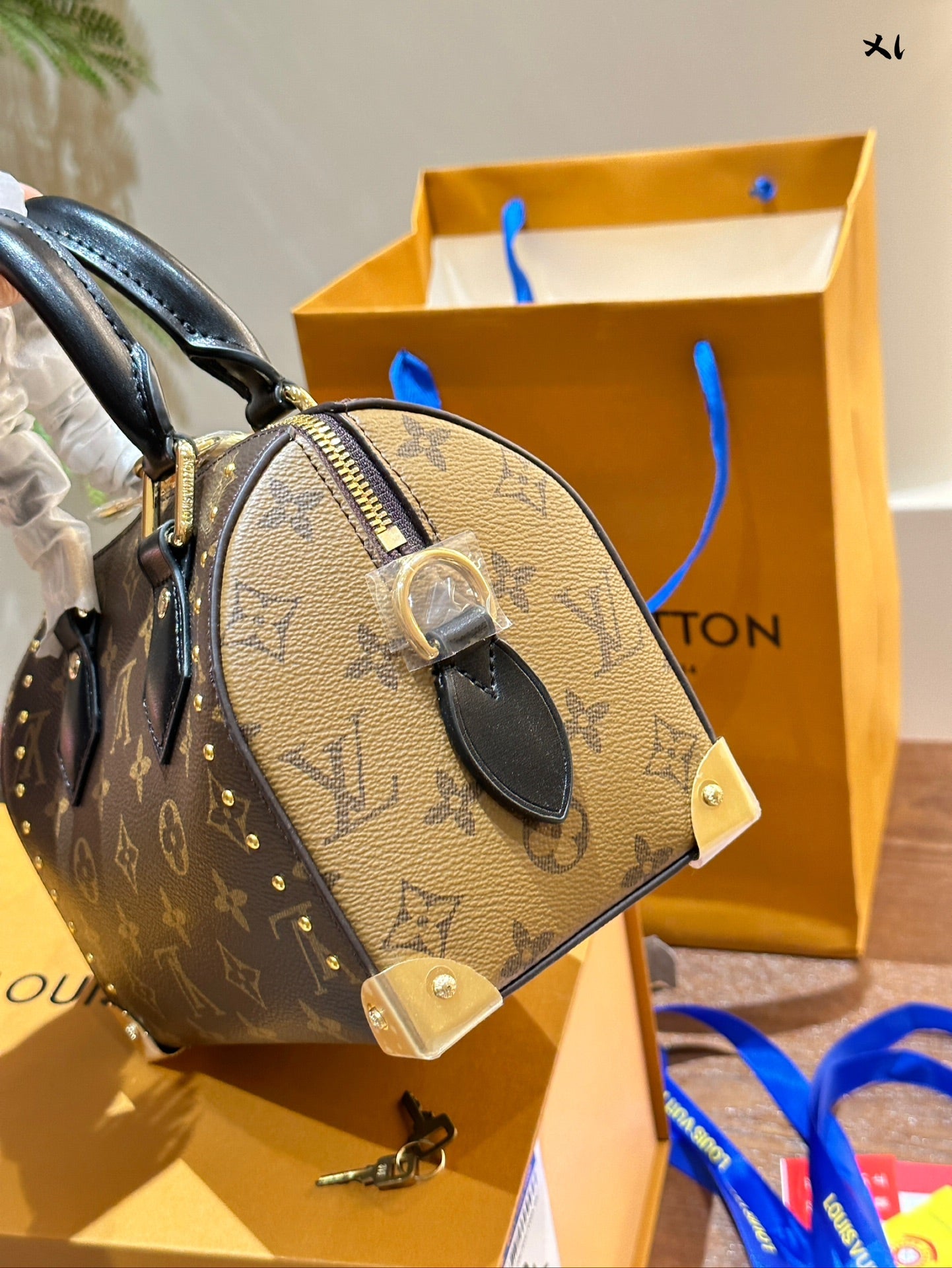 Louis Vuitton Speedy Trunk 20 handbag in Monogram Canvas with Leather Trim