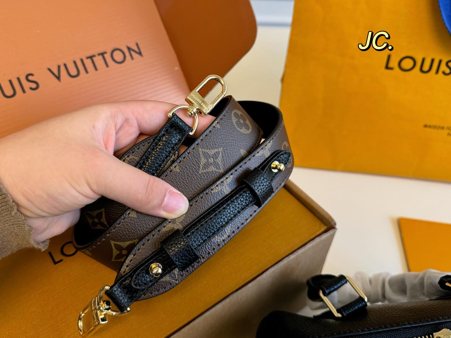 Louis Vuitton Nano Speedy Black Calf Leather handbag (size 20×15)